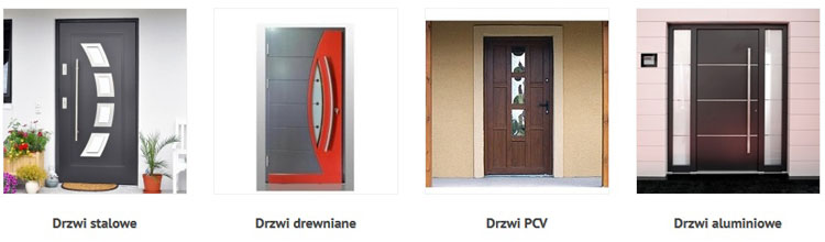 drzwi stalowe, drewniane, pvc, aluminiowe