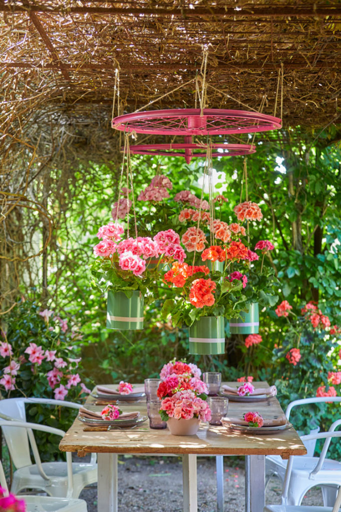 baldachim ze starych kół rowerowych