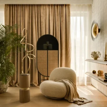 Salon w stylu quiet luxury modeko studio Powiśle